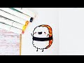 Простые идеи для Скетчбука - Сушинка рисуем дудл арт ЛД идеи рисунок суши легко