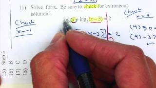 Algebra 2 Chapter 7 Practice Test Questions #9-12