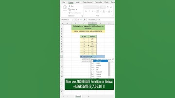 How to use AGGREGATE Function in #excel