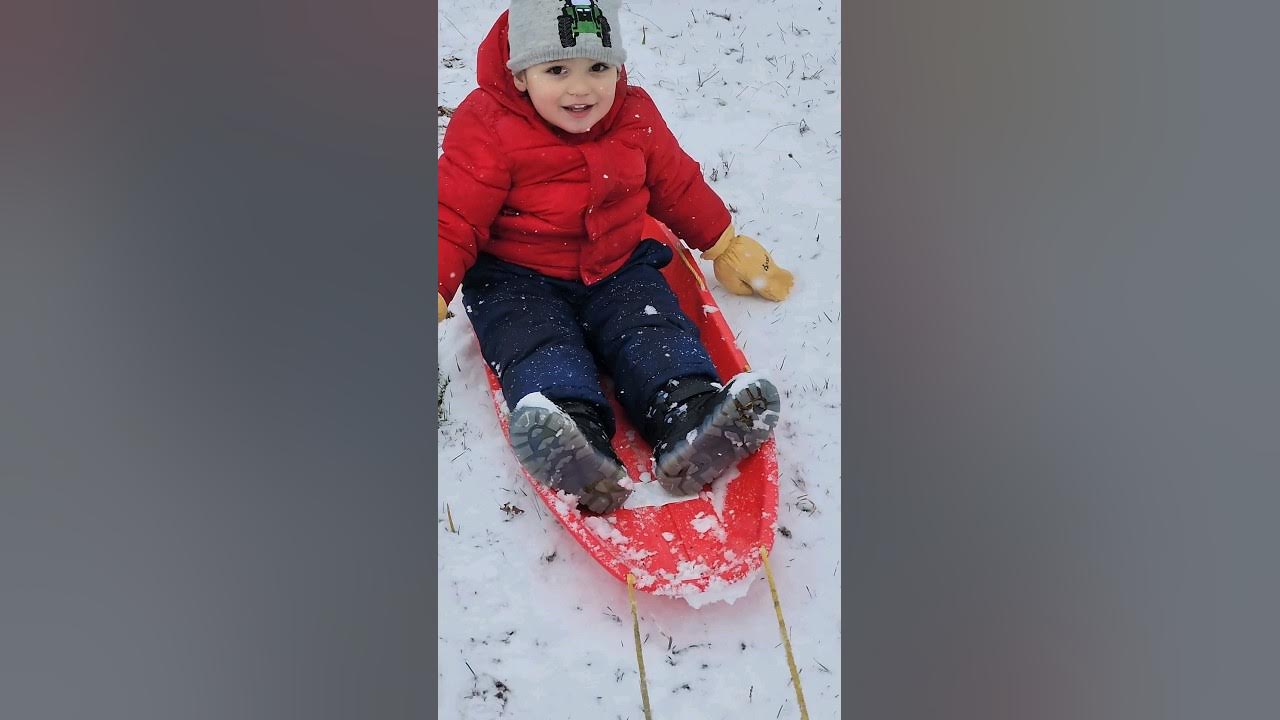 Toddler enjoying first big snow in New York 2022 ️ YouTube