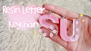 Clay Flower/Love Slices Resin Letter Keychain | Resin Alphabet Keychain