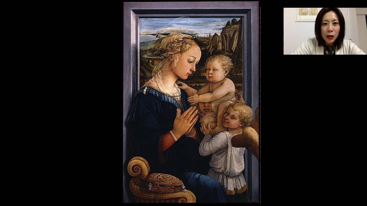 聖母子と二人の天使 フィリッポ・リッピ ウフィツィの聖母 マリア キリスト 絵画 油絵 フィリッポ・リッピ_聖母子と二人の天使 MA1233 : 絵画制作専門