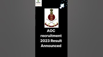 🔴 Result declaimed - AOC (ARMY ORDNANCE CORPS) - Recruitment 2023 | #aoc_recruitment_2023