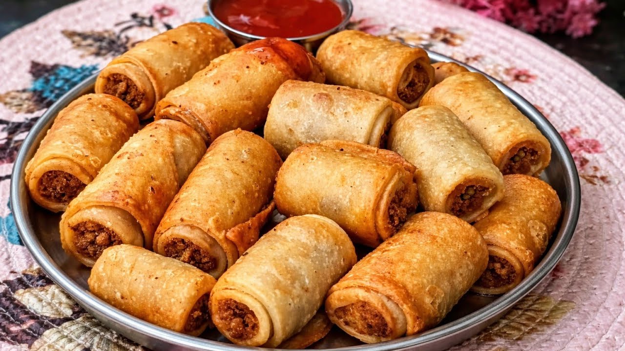 Aalu Rool Crispy Matar spring roll recipe | Easy Evening snacks aalu matar roll ...