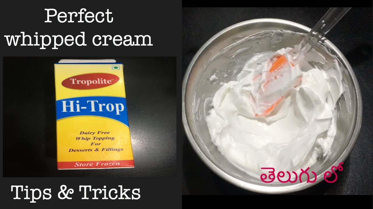 Whipped cream recipe// perfect whipped cream in telugu// Tropolite