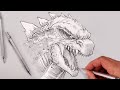 How to draw godzilla evolved  sketch saturday