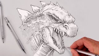 how to draw godzilla evolved sketch saturday