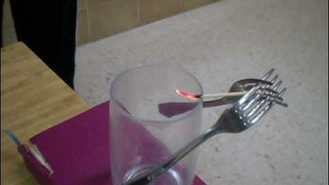Another balance with two forks a toothpick and fire