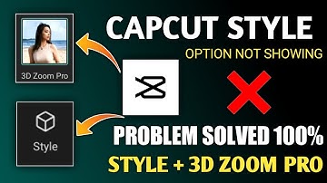 Capcut Style Option Not Showing | Capcut No Internet Problem | 3d Zoom Pro Not Working | 100% Solved