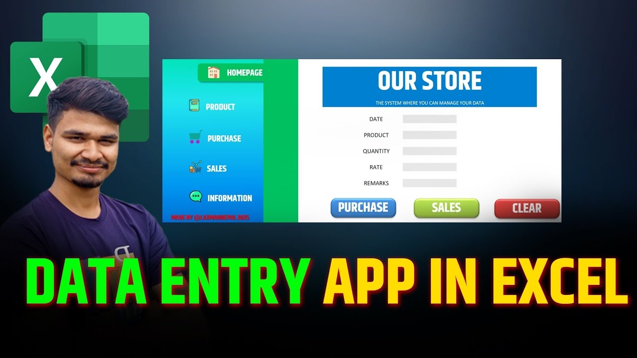 Excel मा सजिलै संग data entry app बनाउनुहोस् । HOW TO MAKE APP IN EXCEL ...