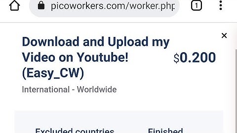 How to Complete Download and Upload my Video on Youtube! (Easy_CW) Job on PicoWorker in Urdu/hindi