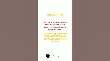 Critical section in os | Operating system
