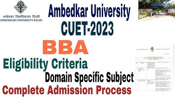 Dr BR Ambedkar University CUET BBA Admission form 2023, eligibility Criteria,cut off