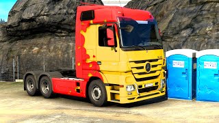ETS 2 - 6x4 Mercedes Actros Transporting a Volvo Wheel Loader from Jönköping