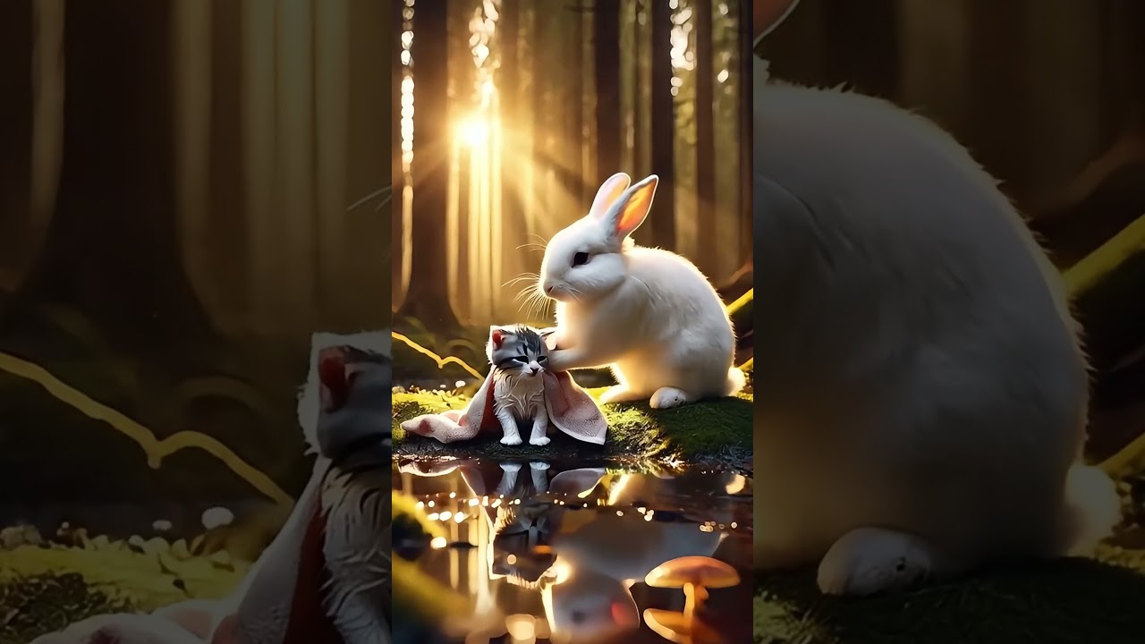 Heroic Rabbit Rescues Lost Kitten! 🐰❤️🐾 