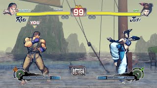 Ryu Vs Juri Hardest Street Fighter 4. Epic Battle