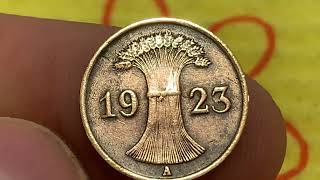 Germany 1 rentenpfennig, 1923Coin Coins Money