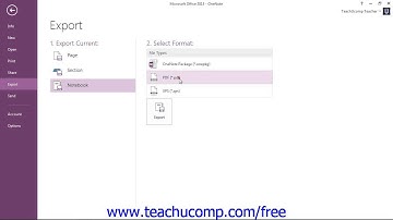 OneNote 2013 Tutorial Saving Notebooks to Share Microsoft Training Lesson 12.1