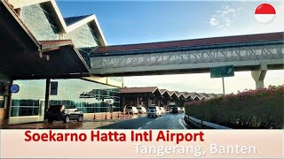 Soekarno Hatta Airport, Jakarta, Indonesia Driving  scenery is beautiful and magnificent.