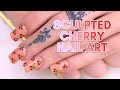 Cherry Nail Art | Sculpted Square Acrylics 🍒💅