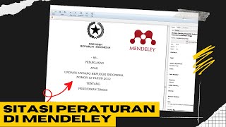Memasukkan Dokumen Peraturan Perundang undangan ke Mendeley Desktop
