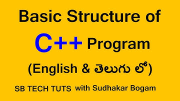 Basic Structure of C++ Program (TELUGU) | C++ Program Structure | C++ Tutorial | By Sudhakar Bogam