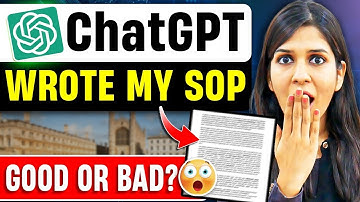SOP written by AI Tools - Good or bad? 🔥 | Statement of Purpose by ChatGPT
