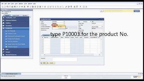 SAP business One production process tutorial