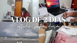 VLOG DE 2 DIAS - estudos 📚, praia 🌴 e doação de sangue 🩸 | Marília Anjos