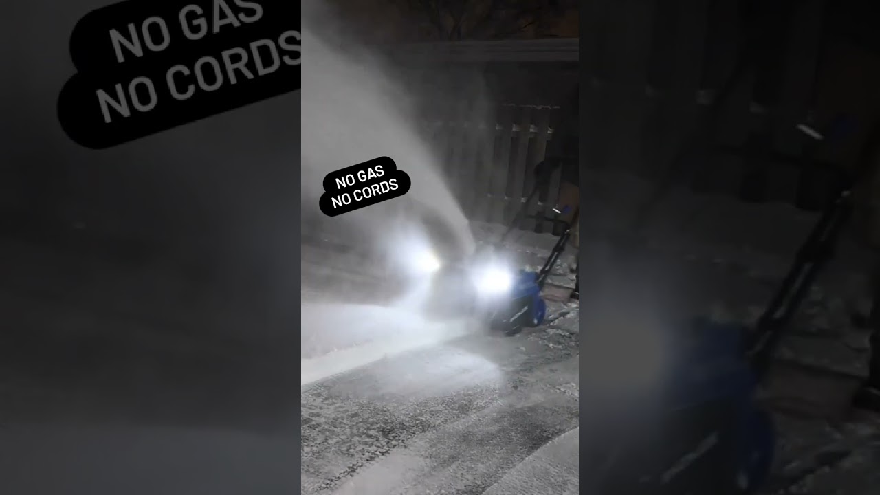 Night Time Snow Removal - Snow Joe 24V-X2-SB18 Cordless Snow Blower with LED Headlights 
