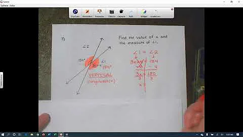 Missing Angle Measures with Algebra (Vertical Angles)