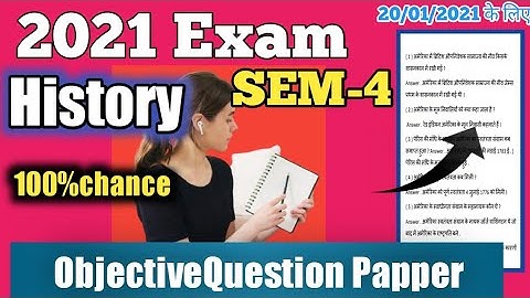 History Sem4 Objective Questions।Exam2021 Objective Questions Sem-4 Core9। History Honours vbu