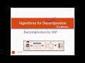 Algorithm for Decomposition 3NF lecture 52