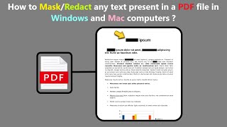 How To Maskredact Any Text Present In A Pdf File In Windows And Mac Computers ?