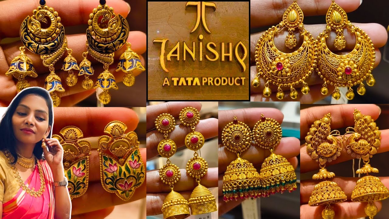 Tanishq New Arrival 😱Antique Gold Earrings with Making Charge and Price 