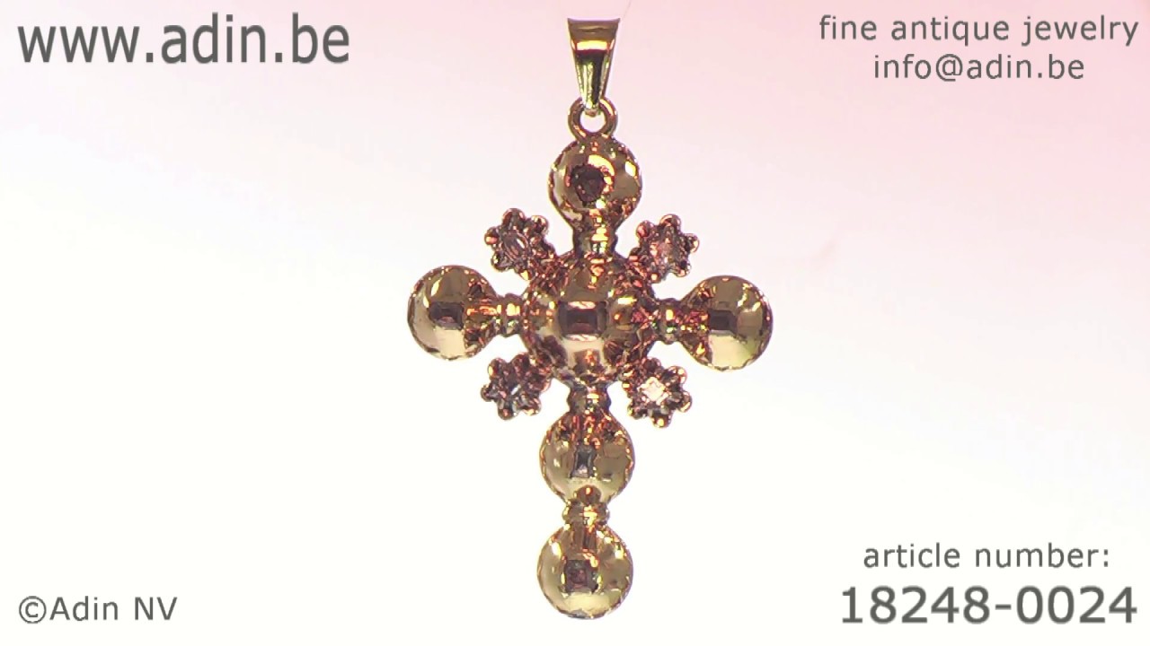 18th Century Antique gold cross table cut rose cut diamonds set. (Adin ...