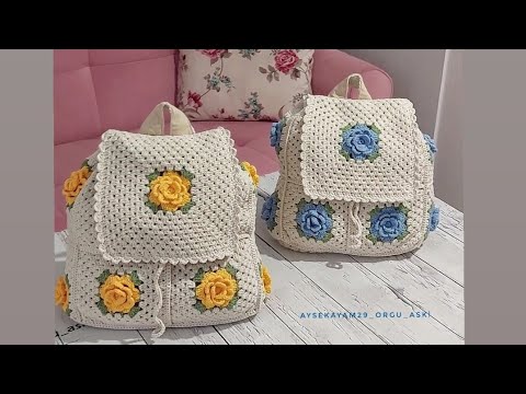 @selker tarifiyle büyük boy sırt çantası yapımı  #örgü #çanta #crochet #bag