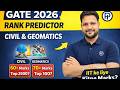 GATE 2026 Rank Predictor – Civil & Geomatics Engineering | Marks vs AIR Analysis