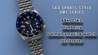 seiko 5 GMT SSK003 blueberry سيكو جي ام تي اكثر ساعه سيكو 5 مكسرة الدنيا ومرغوبة بالحيل تبون تعرفوا