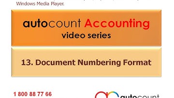 13-AutoCount Accounting Software Video Series - Document Numbering Format
