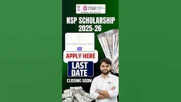 NSP Scholarship 2025-26 Apply Not Eligible Problem Last Date #shorts #nsp #nspscholarship2025_26