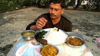 Nice Eating Show | Rice with Kata Pona Mach | Sorse Shak | Fulkopy Alu Bori Curry | Indian Food