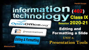 Editing and Formatting a Slide | Unit 5: Presentation Tools | IT (Code-402) for 9th | CBSE Class 9