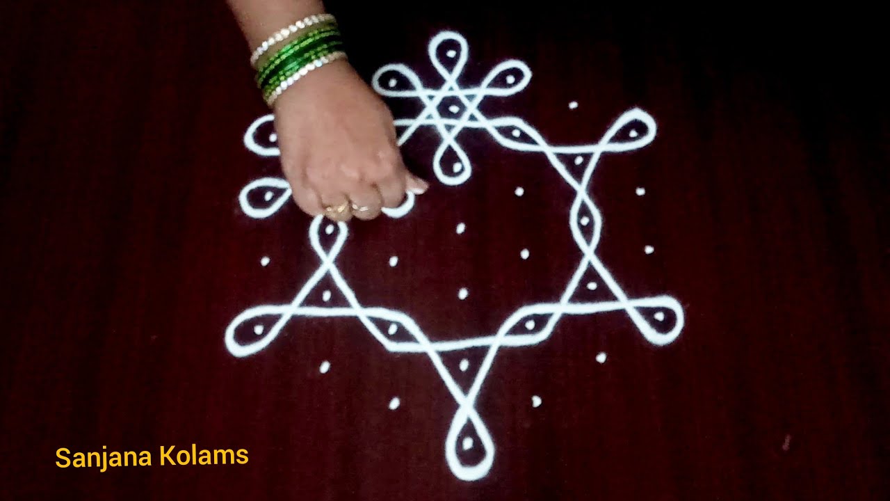 2324.Easy Simple and Beautiful KambiKolam/ LatestMuggu/FridayRangoli/PandagaMuggu/Festival Rangoli