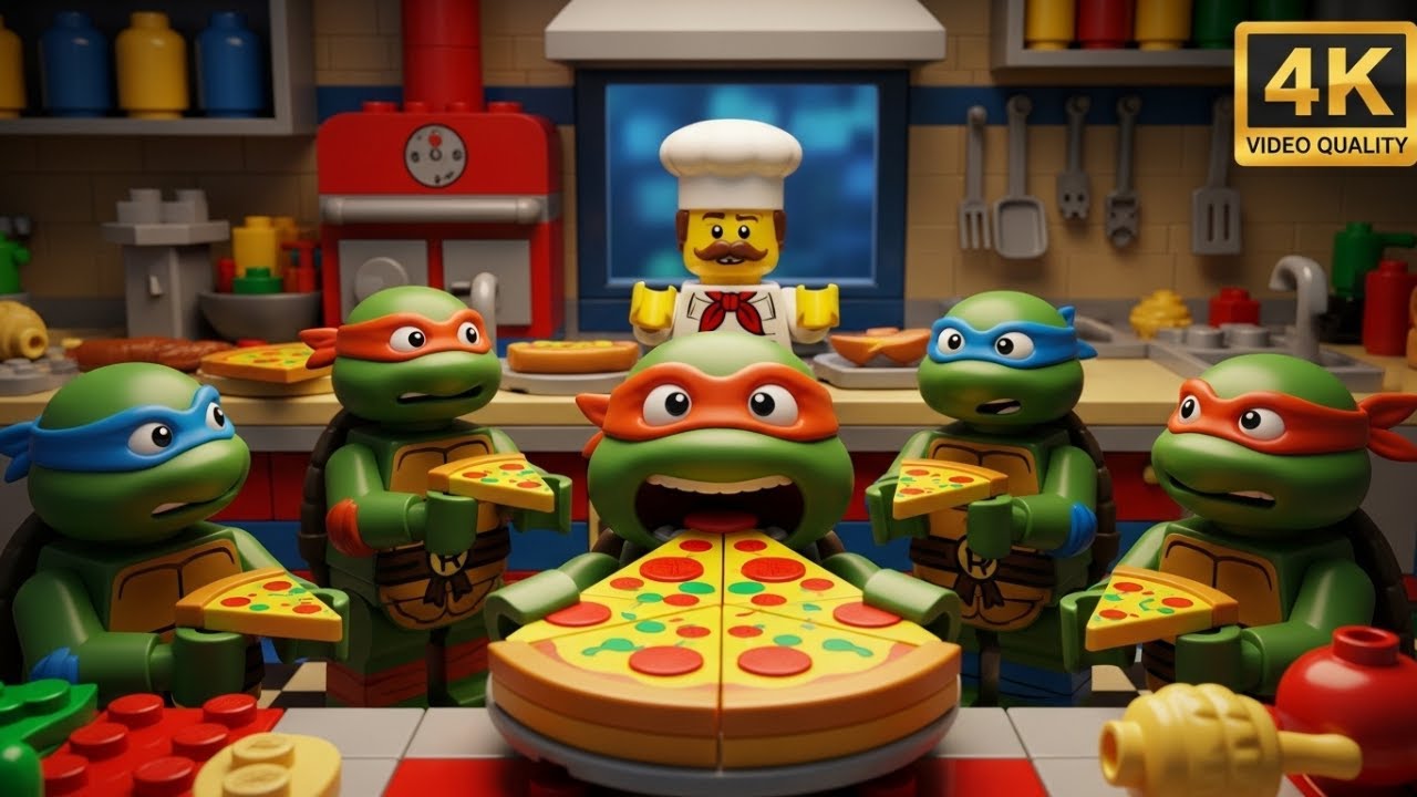 When the Teenage Mutant Ninja Turtles Try LEGO City Pizza... 🍕🐢