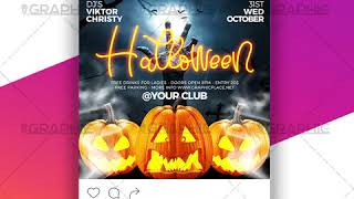 Halloween Celebration - Animated Flyer PSD Template for Instagram
