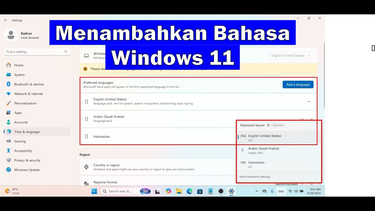 Cara Menambahkan Bahasa Pada Windows 11