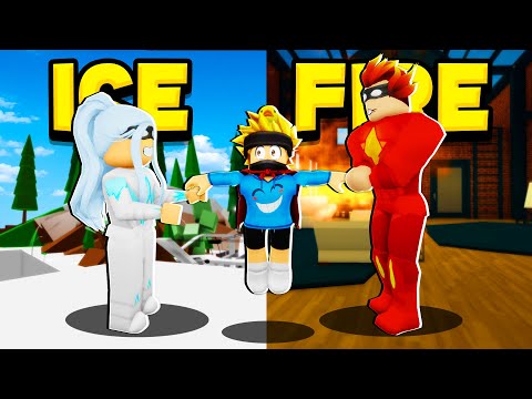 FIRE DAD vs ICE MOM in Roblox BROOKHAVEN RP!!