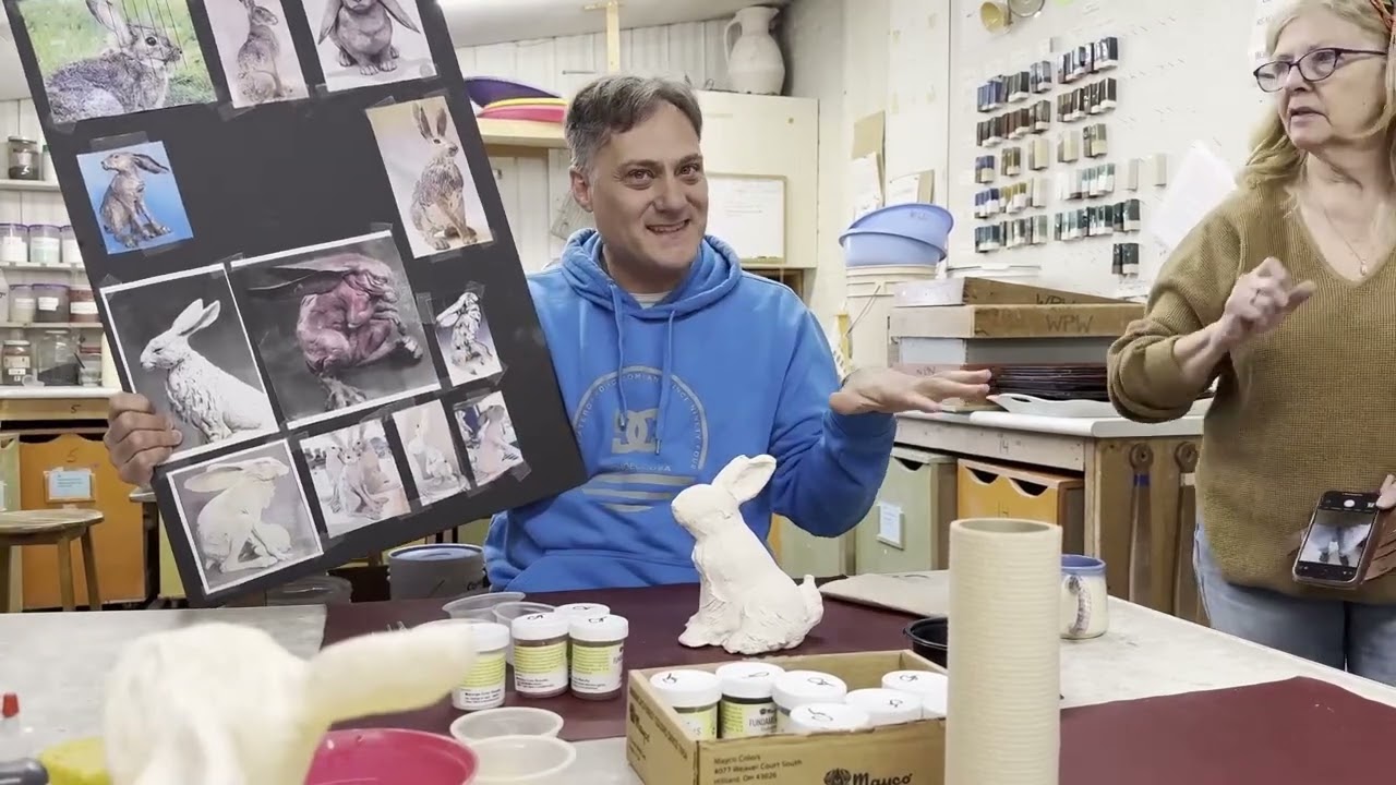 Christian Borzi Discussing Sculpture Techniques