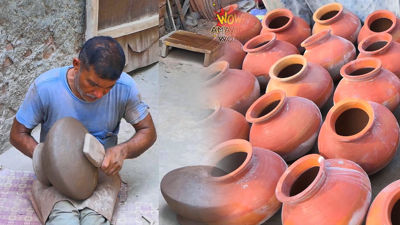 pottery-making-with-clay-earthen-pot-making-clay-pot-pottery-ceramic-earthen-pot-youtube